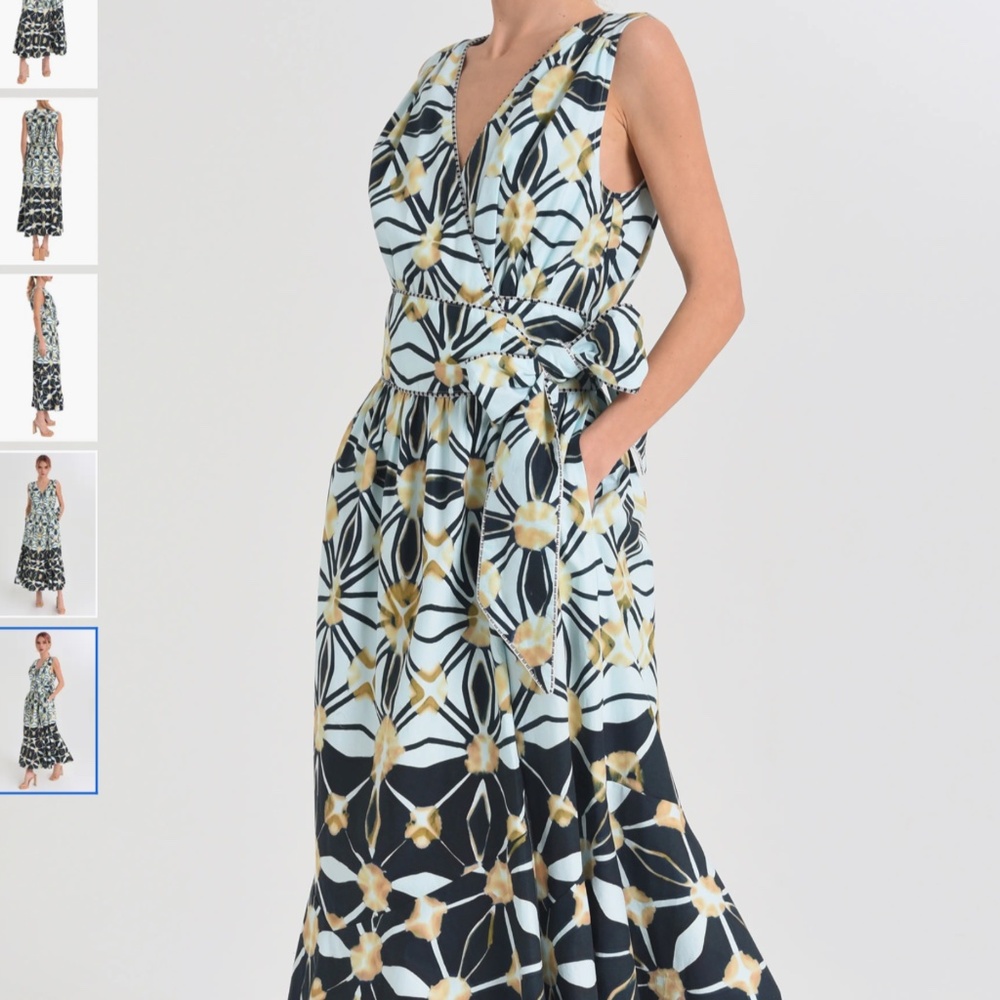 CIEBON Esthella Cotton Maxi Wrap Dress, size M - Picture 2 of 16